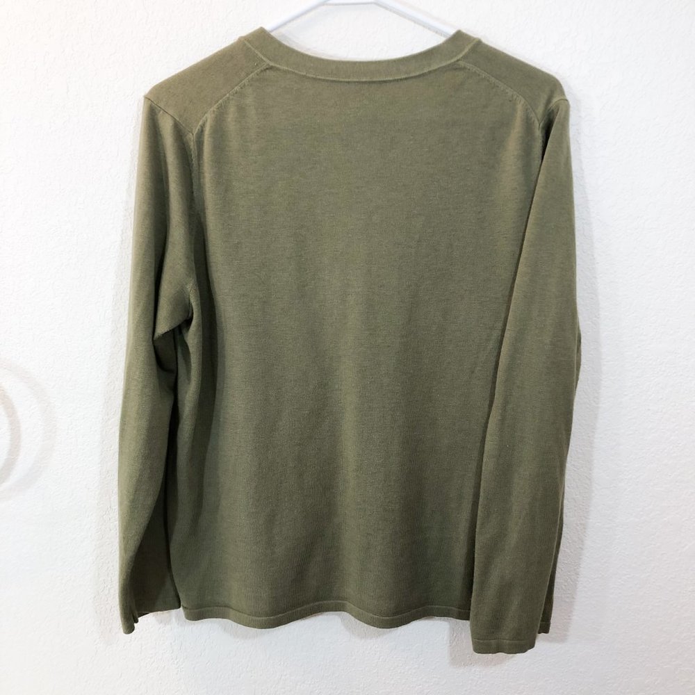 🏖J Jill Green Cardigan Sz L - Picture 3 of 4
